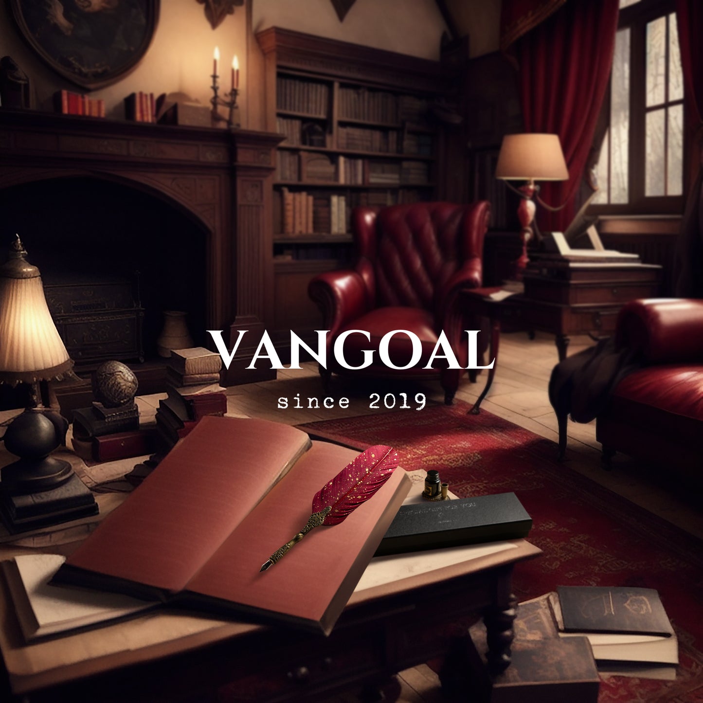 VANGOAL Classic Series Quill Pen and Ink Set - Vintage Style, Natural Feather, Dip Pen with 2 Replacement Nibs