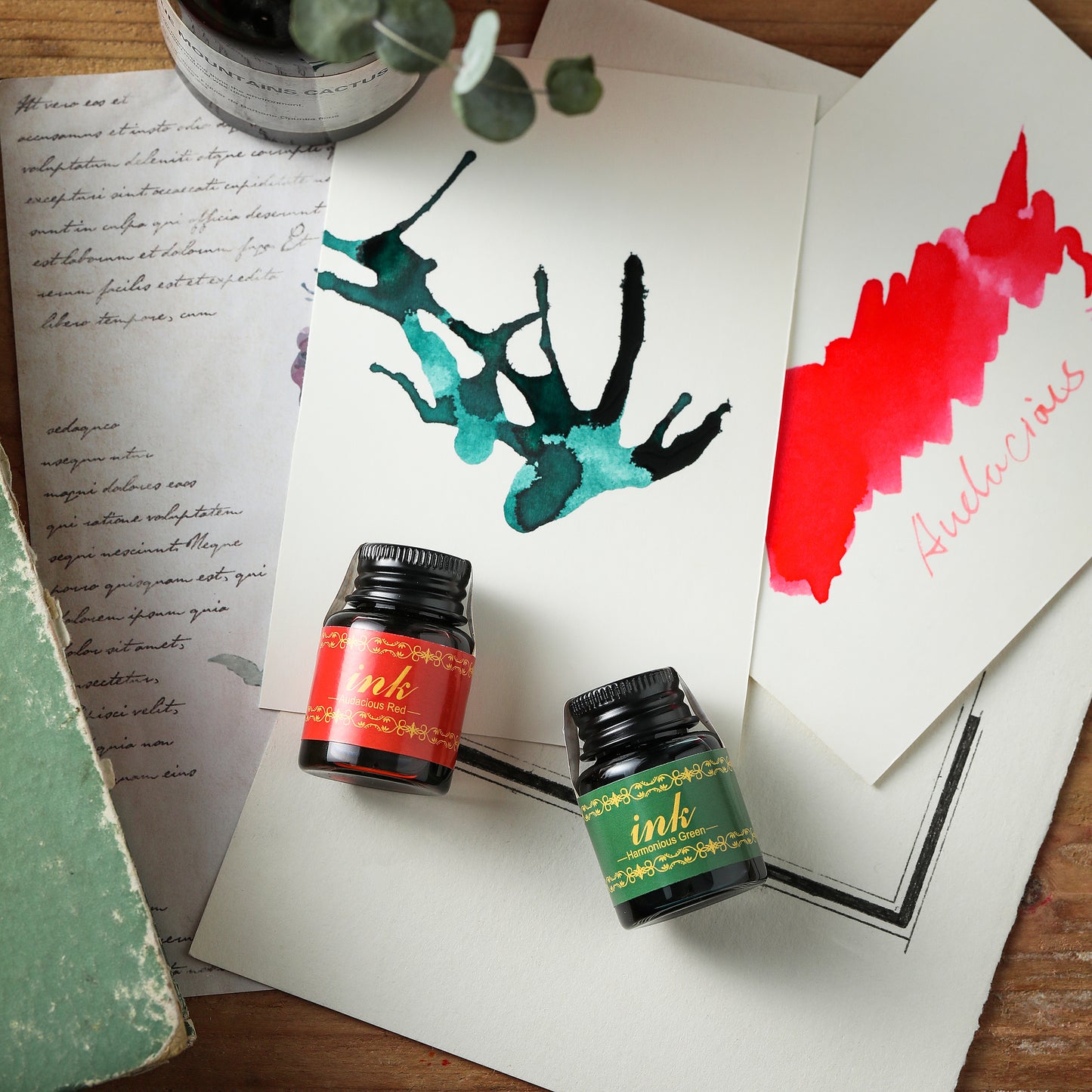 VANGOAL Six Colors Calligraphy Ink Set - Black, Blue, Orange, Green, Purple, and Red Ink for Foutain Pen, Dip Pen, Calligraphy Pen